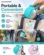 2 Pack Portable Dog Water Bottle with Bowl, 2 in 1 10oz Stainless Steel Travel Water Bottle for Dogs, Foldable Silicone Bowl, Leak-Proof Water Dispenser for Walking Hiking - Image 3