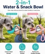 2 Pack Portable Dog Water Bottle with Bowl, 2 in 1 10oz Stainless Steel Travel Water Bottle for Dogs, Foldable Silicone Bowl, Leak-Proof Water Dispenser for Walking Hiking - Image 5