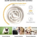 Ceramic Slow Feeder Dog Bowl,1.5 Cups Pet Slow Feeder for Small and Medium Breed,Puzzle Dog Food Dish,Anti-Gulping,Stop Bloat,Preventing Choking(White) - Image 4