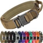 Joytale Tactical Dog Collar for Large Dogs, Traffic Control Handle, Khaki