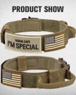 Joytale Tactical Dog Collar for Large Dogs, Traffic Control Handle, Khaki - Image 5
