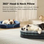 Bedsure 360°Oval Bolster Orthopedic Dog Beds Large Sized Dog,35" Blue - Image 2