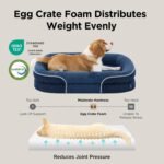Bedsure 360°Oval Bolster Orthopedic Dog Beds Large Sized Dog,35" Blue - Image 4