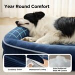 Bedsure 360°Oval Bolster Orthopedic Dog Beds Large Sized Dog,35" Blue - Image 8