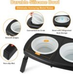 Adjustable Elevated Dog Bowls Stand – 4-Level Height Portable Feeder with Collapsible Silicone Bowls, Non-Slip Base for Medium & Large Dogs – Travel Dog Bowl & Water Dish - Image 4