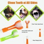 10 Pack Pet Dog Toothbrush, 2 Triple Head Pet Toothbrushes 3 Double Head Tooth Brush 5 Pack Finger Rubber Toothbrushes, Multi-Angle Dental Cleaning Brushes for Dog Cat Oral Dental Health - Image 3