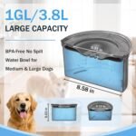 No Spill Dog Water Bowl-3L Large Capacity, BPA-Free, Anti-Splash & Anti-Digging Design with Non-Slip Base for Messy Drinkers (Grey) - Image 3
