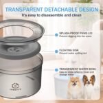 No Spill Dog Water Bowl-3L Large Capacity, BPA-Free, Anti-Splash & Anti-Digging Design with Non-Slip Base for Messy Drinkers (Grey) - Image 4