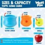 WEST PAW Zogoflex Toppl Interactive Treat Dispensing Puzzle Dog Toy for Mental Stimulation & Enrichment-Holds Kibble & Treats-Lickable, Freezable & Dishwasher Safe-Made in USA-Large-Aqua Blue - Image 4