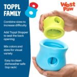 WEST PAW Zogoflex Toppl Interactive Treat Dispensing Puzzle Dog Toy for Mental Stimulation & Enrichment-Holds Kibble & Treats-Lickable, Freezable & Dishwasher Safe-Made in USA-Large-Aqua Blue - Image 6