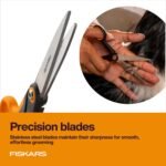 Fiskars Pet Grooming Trimming Scissors for Dogs & Cats, 6.75", Orange/Black - Image 3