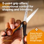 Fiskars Pet Grooming Trimming Scissors for Dogs & Cats, 6.75", Orange/Black - Image 4