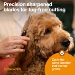 Fiskars Pet Grooming Trimming Scissors for Dogs & Cats, 6.75", Orange/Black - Image 5