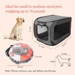 36 Inch Collapsible Dog Crate, Portable Kennel for Medium Dogs, Grey - Image 5