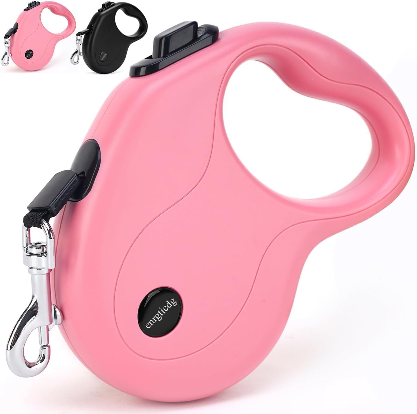 enrgticdg 16Ft Retractable Dog Leash,Light Weight Leash for Small to Medium Dogs/Cats Up to 50lbs,Stainless Steel Spring Strong Nylon Tape, Tangle Free, One-Handed Brake.(Pink-Black) enrgticdg 16Ft Retractable Dog Leash,Light Weight Leash for Small to Medium Dogs/Cats Up to 50lbs,Stainless Steel Spring Strong Nylon Tape, Tangle Free, One-Handed Brake.(Pink-Black)