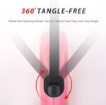 enrgticdg 16Ft Retractable Dog Leash,Light Weight Leash for Small to Medium Dogs/Cats Up to 50lbs,Stainless Steel Spring Strong Nylon Tape, Tangle Free, One-Handed Brake.(Pink-Black) - Image 6