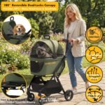PAWZIDEA Pet Stroller 4-in-1, Foldable Cat Stroller with Detachable Carrier - Image 2