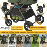 PAWZIDEA Pet Stroller 4-in-1, Foldable Cat Stroller with Detachable Carrier - Image 9