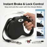 16ft Retractable Dog Leash for Large Breed Dogs up to 110 lbs with a Detachable Chew Proof Extender Wire Ropes (Black L) - Image 3