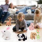 Hopearl Walking Dog Golden Retriever Interactive Electronic Pet Plush Toy Puppy Woof and Moving Animated Nodding Head Gifts for Toddlers Birthday, Brown, 7'' - Image 7