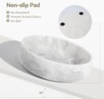 White Dog Bowl, Marble Dog Food Bowl, Non-Slip Water Dish Large, Heavy Duty Pet Bowl for Large Dogs, African Natural Marble, Holds 6 Cups(6lbs) - Image 4