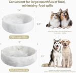 White Dog Bowl, Marble Dog Food Bowl, Non-Slip Water Dish Large, Heavy Duty Pet Bowl for Large Dogs, African Natural Marble, Holds 6 Cups(6lbs) - Image 6