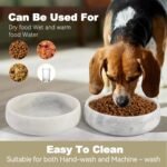 White Dog Bowl, Marble Dog Food Bowl, Non-Slip Water Dish Large, Heavy Duty Pet Bowl for Large Dogs, African Natural Marble, Holds 6 Cups(6lbs) - Image 7