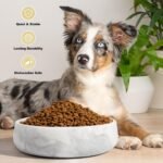 White Dog Bowl, Marble Dog Food Bowl, Non-Slip Water Dish Large, Heavy Duty Pet Bowl for Large Dogs, African Natural Marble, Holds 6 Cups(6lbs) - Image 8