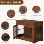 44'' Dog Crate Furniture Large Wooden Dog Kennel Indoor Dog House - Image 3