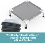 Elevated Dog Bed with Teslin Cooling Fabric - Lightweight Dog Cot, Small - Image 6