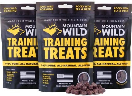 MOUNTAIN WILD Training Treats for Dogs – Wild Elk & Venison – 4oz, 3 Bags
