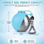 2 in 1 Portable Tumbler for Dogs,Portable Dog Water Ball,10Oz Stainless Steel Dog Water Bottle with Silicone Foldable Bowl, Leak-Proof 2 in 1 Portable Small Dog Water Bottle for Walking - Image 8