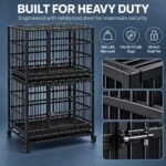 38" Stackable Dog Crate 3 Pack (3 Crates), Dual Door & Lock, Wheels - Image 3