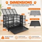 38" Stackable Dog Crate 3 Pack (3 Crates), Dual Door & Lock, Wheels - Image 4