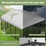LOVMOR 10' x 10' Outdoor Dog Kennel with Roof for Large Dogs - Image 3