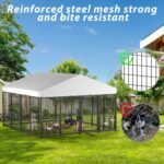 LOVMOR 10' x 10' Outdoor Dog Kennel with Roof for Large Dogs - Image 5