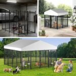 LOVMOR 10' x 10' Outdoor Dog Kennel with Roof for Large Dogs - Image 7