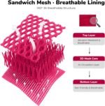 Didog No Pull Dog Harness for Medium Dogs, Breathable Mesh, Hot Pink, M - Image 3