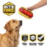 Bite Force - Durable & Strong Dog Toy Wieny Wiggle with Squeaker, Kevlar-Reinforced Seams for Aggressive chewers- red. - Image 3