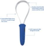 BOTH WINNERS Dual-Sided Shedding Blade with Stainless Steel Blade De-Shedding Tool for All Dog Coat Types- Soft Touch Grip (BLUE) - Image 3