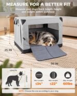 Collapsible Dog Crate 36 Inch for Medium-Large Dogs, Grey - Image 2
