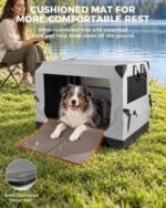 Collapsible Dog Crate 36 Inch for Medium-Large Dogs, Grey - Image 4