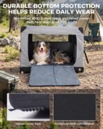 Collapsible Dog Crate 36 Inch for Medium-Large Dogs, Grey - Image 5
