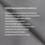 K9 Ballistics Tough Ripstop Orthopedic Crate Bed, 29 x 18, Blue Quartz - Image 5