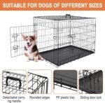 Pet Republic Dog Crates for Large Dogs Folding Metal Wire Dog Gage Double Door 30/36/42Inches Dog Kennel Indoor Outdoor Pet Grates - Image 3