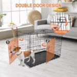 Pet Republic Dog Crates for Large Dogs Folding Metal Wire Dog Gage Double Door 30/36/42Inches Dog Kennel Indoor Outdoor Pet Grates - Image 5
