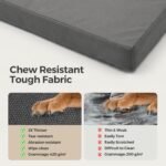 Sytopia 42 Inch XL Durable Canvas Dog Bed for Large Dogs, Waterproof Canvas Orthopedic Pet Bed with Washable Removable Cover & Non-Slip Bottom, Outdoor Use, Dark Grey - Image 3