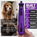 Diamondg Cordless Dog Nail Grinder - Quiet Sound with LED Light, Purple - Image 7