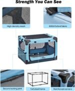 JOYTUTUS Collapsible Dog Crate, 26 Inch Portable Pet Crate for Car, Travel Dog Kennel Foldable Dog Crate for Medium Dog 44lbs, Soft Cat Carrier Fit for Indoor & Outdoor/Car Back Seat/Trunk (Blue) - Image 6
