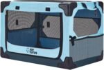 JOYTUTUS Collapsible Dog Crate, 26 Inch Portable Pet Crate for Car, Travel Dog Kennel Foldable Dog Crate for Medium Dog 44lbs, Soft Cat Carrier Fit for Indoor & Outdoor/Car Back Seat/Trunk (Blue) - Image 9